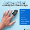 [GARANTIE 2 ANS/CERTIFIE CE] Oxymetre, saturometre de doigt professionnel | Oxymètre de pouls/oxygène | Mesure saturation en 