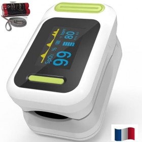 Oxymetre de Doigt Certifier CE/mesure de taux doxygène sanguin SpO2/Fréquence cardiaque Pbm/précision clinique/Oxymetre de D