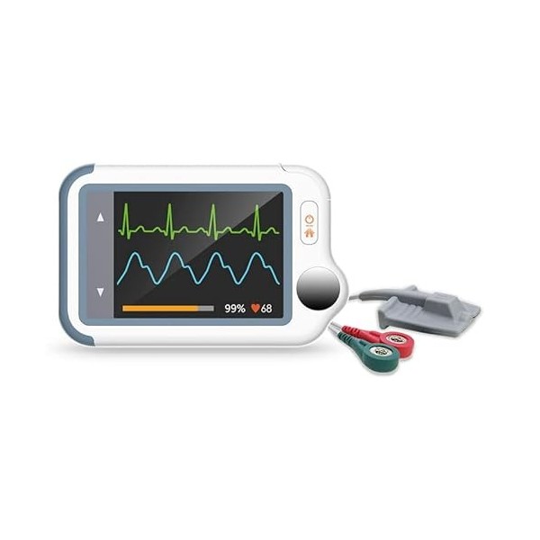 ViATOM Checkme Lite Plus ECG Professionnel Portable avec Oxymètre de pouls, Enregistrement Simultané de 20s dECG et de SpO2,