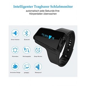 Oxymètre de Doigt de Pouls,72 heures dautonomie Apnée Sommeil Meter,Compteur de Saturation en Oxygène avec Bluetooth, Monite