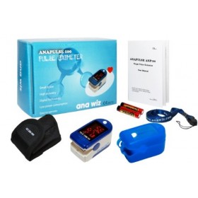 Oxymètre de pouls pour doigt avec écran LED comprend aussi un étui de transport, des piles et un cordon 