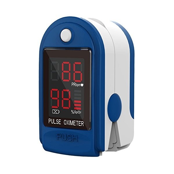 Oxymètre de pouls/cardiofréquencemètre CMS-50 DL Mesure de la saturation pulsée en oxygène SPO2 avec écran LED, fourni avec