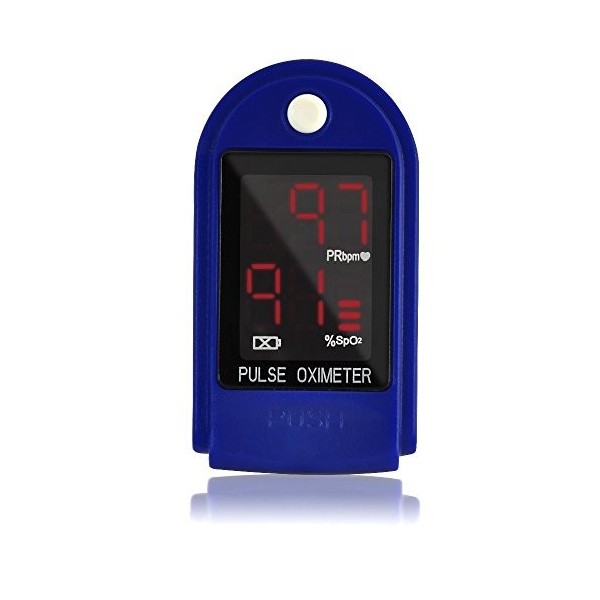 accumed® Finger pulsoximeter Oxymètre de pouls/Blood Oxygen SpO2 Moniteur w/Housse de transport, landyard Étui en silicone et