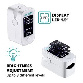 SOLMIRA Oxymètre de Pouls de Doigt, Haute Précision, Résultat Rapide, Inclut le Cordon