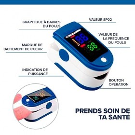 BonPrime Pulsomètre numérique dimpulsion, pulsioxymètre professionnel numérique, oxymètre de doigt avec écran LED portable