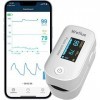 Wellue Oxymètre de Doigt, Oxymètre de Pouls Professionnel Saturomètre Portable avec Moniteur de Fréquence Cardiaque avec APP 