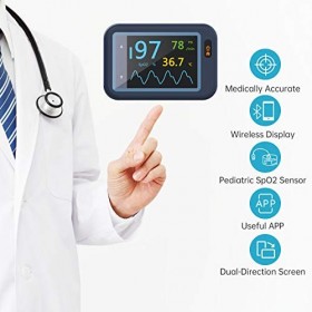 Moniteur de saturation en oxygène sanguin portable Bluetooth Moniteur doxygène pour moniteur de fréquence cardiaque avec tem