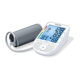 Beurer BM 49 Tensiomètre au Bras à Fonction Vocale & PO 30 - Oxymètre de pouls digital pour la mesure de la saturation en oxy