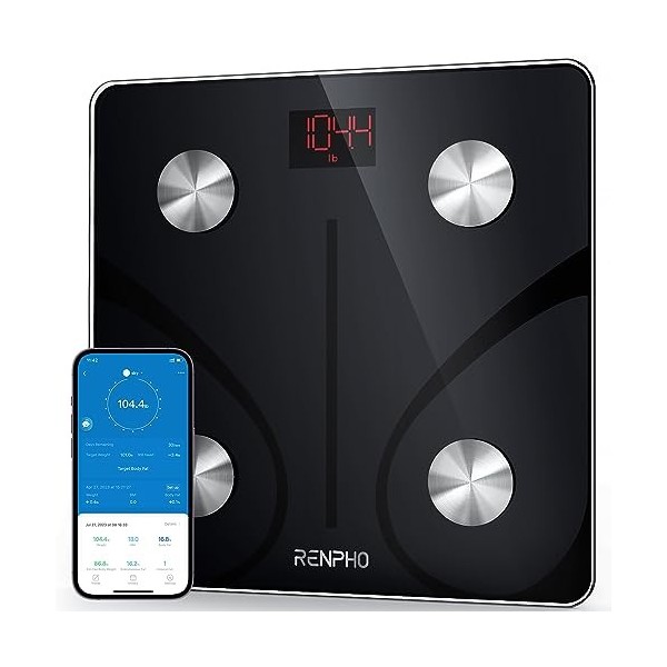 RENPHO Balance Pese Personne, Balance Connectée Bluetooth Pèse Personne Impédancemètre, Balance Impedancemetre avec 13 Donnée