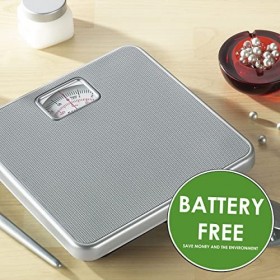 Salter 433 SVDR Pèse Personne Mécanique avec Aiguille, Balance avec Cadran Rotatif Facile à Lire, Revêtement PVC Antidérapant