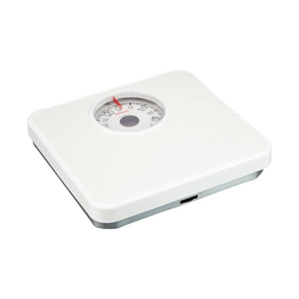 Soehnle Balance pèse personne Tempo White, Balance à aiguille blanche supportant jusqu’à 130 kg max, Balance analogique antid