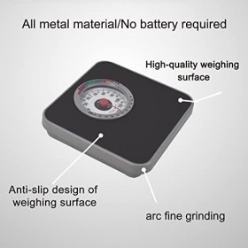 Pèse-personne Pour Poids Corporel/Pèse-personne Analogique Ultra-mince/Mécanique Analogique, Surface En Caoutchouc Antidérapa