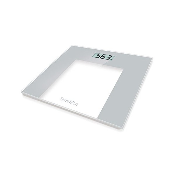 Terraillon - TSQUARE Blanc- Pèse personne électronique compact et ultra plat - Ecran LCD - Capacité 180 Kg Pèse-personne