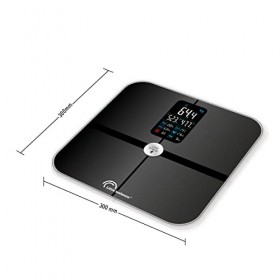 LITTLE BALANCE 8415 Cardio Connect 4 USB, Pèse-personne Impédancemètre connecté, Sans pile, Rechargeable USB, 180 kg, Verre t