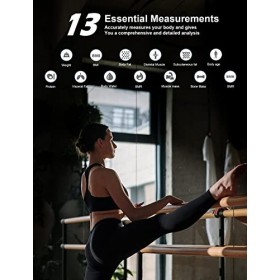 Pèse Personne Impédancemètre, Balance Connecté, Pèse-Personne Sans Fil Électronique Balance Impédancemètre avec 13 Données Co