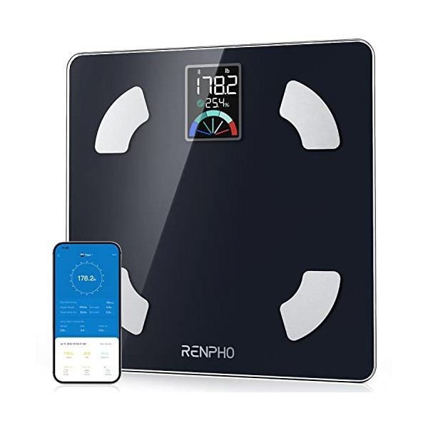 RENPHO Balance Pèse Personnes Wi-Fi, Balance Connecté de Graisse Corporelle Bluetooth, 13 Mesures Analyse de la Composition C