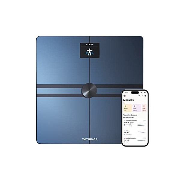 WITHINGS Body Comp - Balance connectée avec analyse corporelle complète, Évaluation Cardiovasculaire, Score de Santé Nerveuse