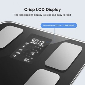 eebbl Balance Pese Personne, Balance Connectée Bluetooth Pèse Personne Impédancemètre, Balance Impedancemetre avec 14 Données