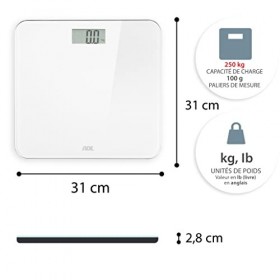ADE Pèse-personne parlant Gina | Fonction vocale et annonce du poids jusquà 250 kg | 5 langues | Pèse-personne numérique en 