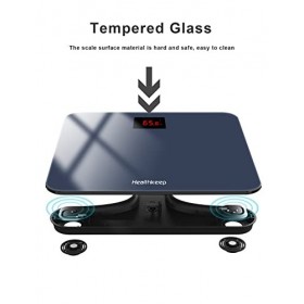 Healthkeep Balance Pese Personne,Pèse Personnes Electronique,Pese Personnes Connectée,App pour iOS et Android, 180kg/400lb,Gr