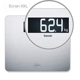 Beurer GS 405 Signature Line, Pèse-personne en acier inoxydable de haute qualité avec revêtement anti-empreintes digitales, é
