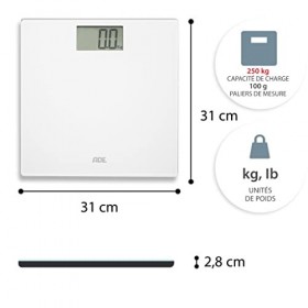 ADE Pèse-personne parlant numérique | idéal pour les aveugles, les malvoyants et les personnes âgées | très grand écran | cap