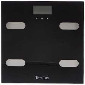 TERRAILLON Pèse Personne FITNESS - Impédencemètre Complet - IMC - 8 Utilisateurs - Compact et Ultra-plat - Capacité 150Kg - N