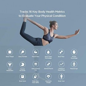 Amazfit Pèse Personne Impédancemètre, Balance Connectée Wifi+Bluetooth, 16 Données Corporelles, Multi-Utilisateurs pour Iphon