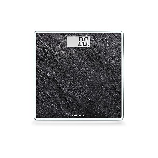 Soehnle Style Sense Compact 300, Balance pèse personne avec large écran LCD, balance électronique supportant jusqu’à 180 kg, 