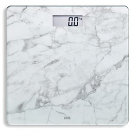 ADE Balance pese personne numérique | aspect marbre noir noble | très précis | verre de sécurité trempé | jusquà 180 kg