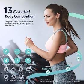 Pèsepersonne numérique intelligent sans fil pour salle de bain IMC, analyseur de composition corporelle, moniteur de santé av