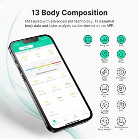 Pèse Personne Impédancemètre, FITINDEX Balance Connecté, Pèse-Personne Bluetooth Balance Salle de Bains Impedancemetre avec 1