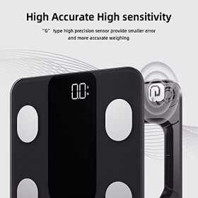 Runstar Pèse-personne numérique intelligent Bluetooth pour salle de bain avec analyseur de composition corporelle 13 fonction