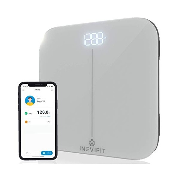 INEVIFIT Pèse-personne intelligent de qualité supérieure, pèse-personne numérique Bluetooth hautement précis, mesure avec pré