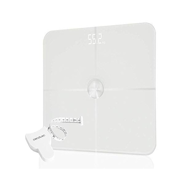 Cecotec Pèse-personne Surface Precision 9750 Smart Healthy, Fonction de bio-impédance, connectivité via Bluetooth et surface 