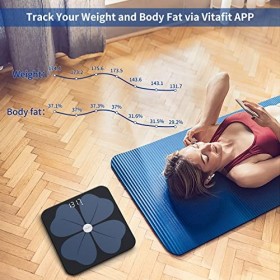 Vitafit Balance Pese Personne, Balance Connectée Bluetooth Pèse Personne Impédancemètre, Balance Impedancemetre avec 13 Donné