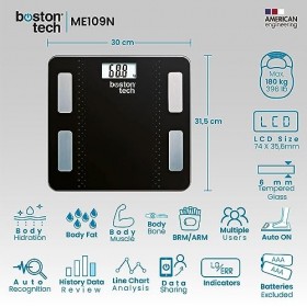 Pèse-personne numérique, pèse-personne électronique intelligent avec Bluetooth et application compatible avec Android et IOS,