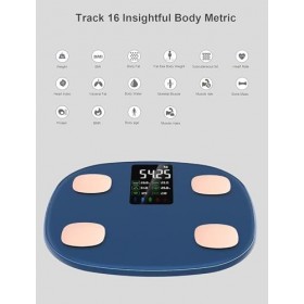 Pèse-personne numérique avec graisse corporelle et masse musculaire pour 15 données corporelles, moniteur de fréquence cardia