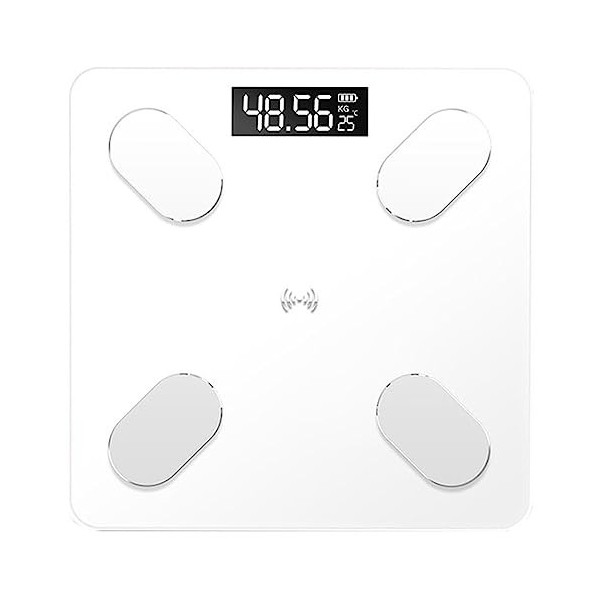 True Face Balance de salle de bain électronique numérique intelligente avec écran rétroéclairé - Balance de pesée de graisse 
