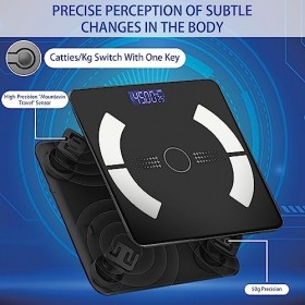 Balance Pese Personne, Pèse Personne Impédancemètre avec Bluetooth, Pèse-personne de Graisse Corporelle, Balance Connecte Cap