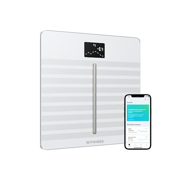 Withings Body Cardio - Balance connectée WIFI et Bluetooth Avec Suivi Cardiovasculaire et Analyse de la Composition Corporell