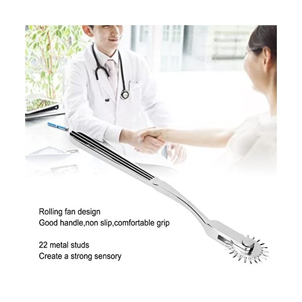 Wartenberg Neuro Pinwheel, Wartenberg Pinwheel, Zine Alloy 22 Pointes Métalliques Moulinet de Diagnostic Médical pour Tester 