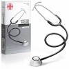 AIESI® Stéthoscope Professionnel à deux têtes pour adulte couleur noir DOCTOR B-SCOPE, Garantie 24 mois