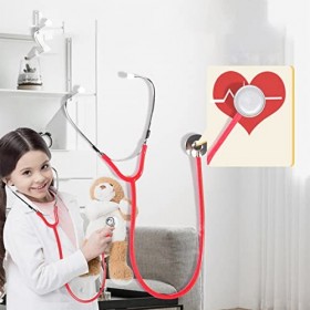 Stéthoscope pour Enfants, Stéthoscope en Métal, Stéthoscope Jouet, pour Le Jeu de Rôle, Léquipement Educatif ou de Pratique 