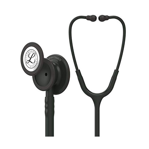 3M Littmann Stéthoscope de Surveillance Classic III, Tubulure Noire, Black Edition, 69 cm, 5803 + GIMA ÉTUI CLASSIC pour stét