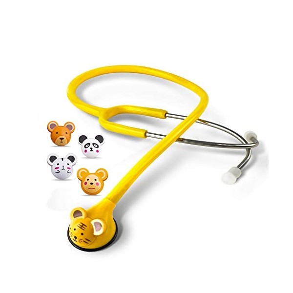 SCIAN dessin animé animal Design stéthoscope pour les cliniciens enfants, stéthoscope multicolore pour les enfants Bleu fonc