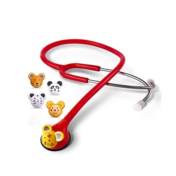 SCIAN dessin animé animal Design stéthoscope pour les cliniciens enfants, stéthoscope multicolore pour les enfants Bleu fonc