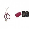 3M Littmann Lightweight II S.E. Stéthoscopes, Tubulure Bordeaux, 71 Cm, 2451 + GIMA ÉTUI CLASSIC pour stéthoscope - Bordeaux.