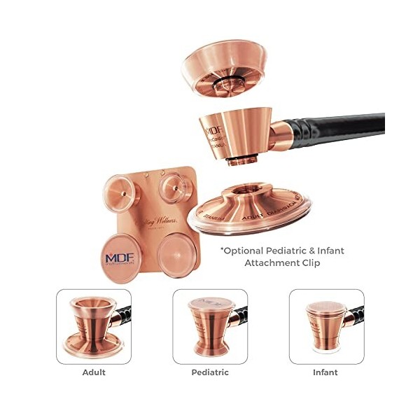 Embouts Pédiatrique et Nouveau-né MDF avec attache - pour stéthoscope MDF ProCardial Titane - Rose Or