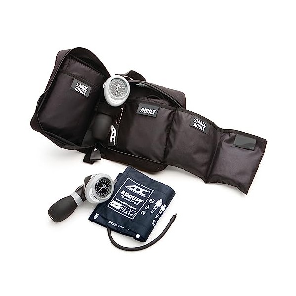 Kit de L’Urgentiste à 3 Brassards Adc Diagnostix Multikuf 731, Sphygmomanomètre Anéroïde Palmaire Professionnel 19-50 Cm , N